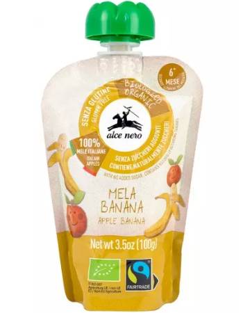 ALCE NERO MELA BANANA PUREE 100G