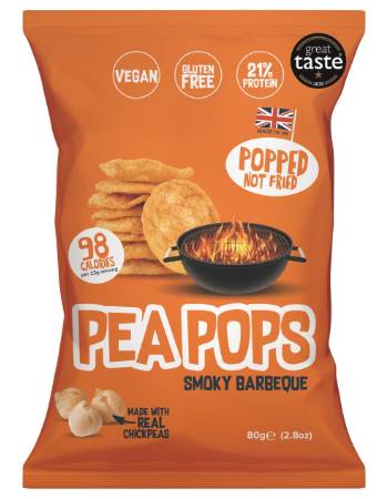 PEA POPS SMOKEY BBQ CHICKPEA SNACK 80G