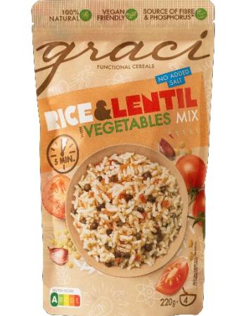 GRACI POUCH RICE AND LENTIL VEGETABLE MIX 220G