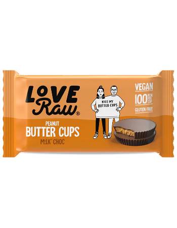 LOVE RAW MILK CHOCOLATE PEANUT BUTTER CUPS 34G