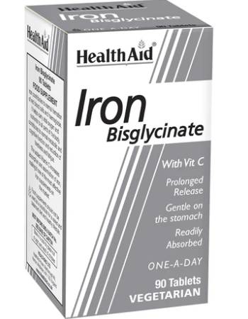 HEALTH AID IRON BISGLYCINATE 90 TABLETS