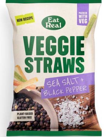 EAT REAL VEGGIE STRAWS 110G | SEA SALT & BLACK PEPPER