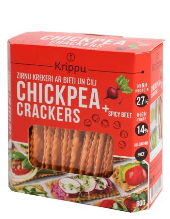 KRIPPU CRACKERS WITH BEET AND CHILE 80G