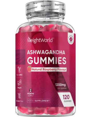 WEIGHTWORLD ASHWAGANDHA GUMMIES 120 GUMMIES | RASPBERRY FLAVOUR