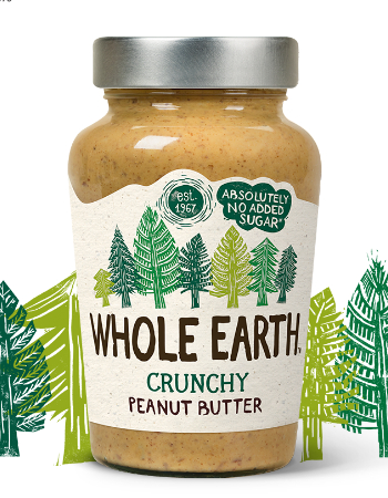 WHOLE EARTH CRUNCHY PEANUT BUTTER 454G