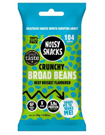 NOISY SNACKS BROAD BEANS BEEF BRISKET FLAVOURED 25G 50% OFF
