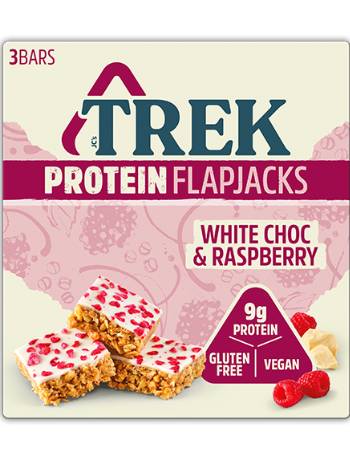 TREK PROTEIN FLAPJACK WHITE CHOCOLATE & RASPBERRY (3 BARS)