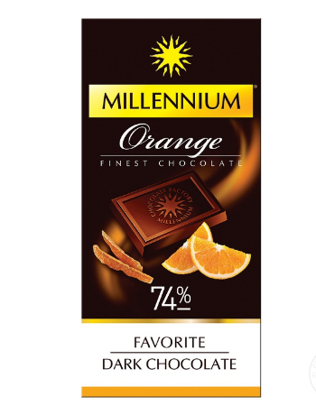 MILLENNIUN DARK CHOC ORANGE 70% 100GR