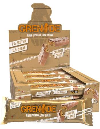 GRENADE CARB KILLA CARAMEL CHAOS PROTEIN BAR 60G | BUY 12 AND SAVE