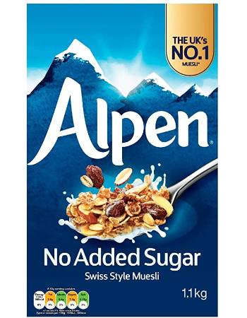 ALPEN ORIGINAL NO ADDED SUGAR MUESLI 1.1KG