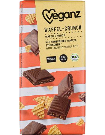 VEGANZ ORGANIC WHITE WAFER CRUNCH BAR 80G