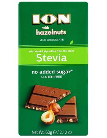 ION MIILK CHOCOLATE WITH HAZELNUTS STEVIA 60G