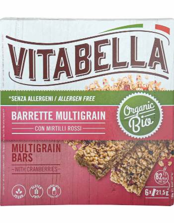 VITABELLA MULTIGRAIN CEREALE BARS WITH CRANBERRIES (6 X 21.5G)