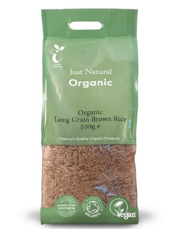 JUST NATURAL LONG BROWN RICE 500G