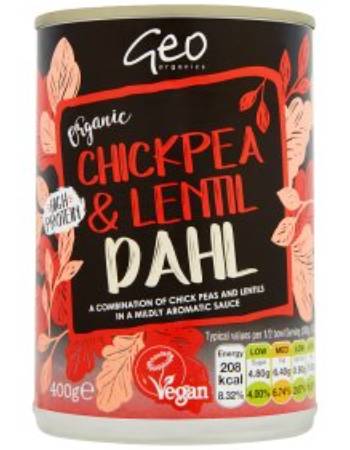 GEO ORGANICS CHICKPEA & LENTIL DAHL 400G