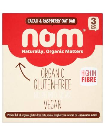 NOM ORGANIC CACOA RASPBERRY BAR 3 X 40G