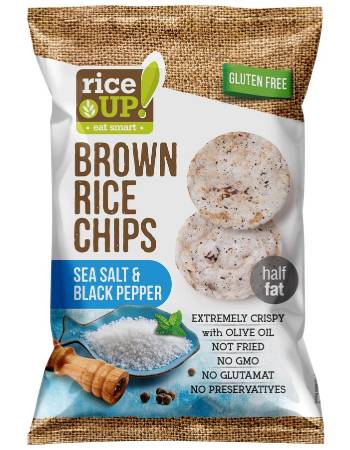 RICE UP BROWN RICE CHIPS SEA SALT AND BLACK PEPPER 25G