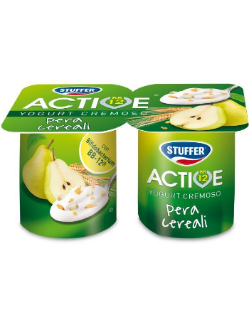 STUFFER ACTIVE PEAR & CEREALS YOGHURT 2 x 125G