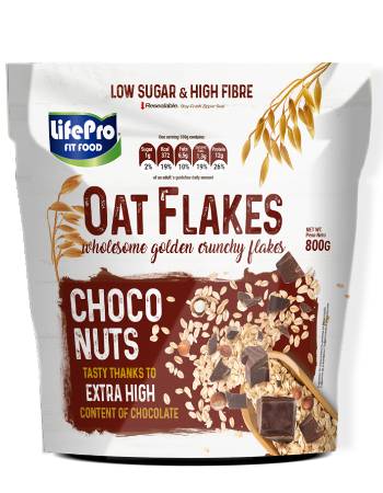 LIFE PRO CHOCOLATE OAT FLAKES AND NUTS 800G