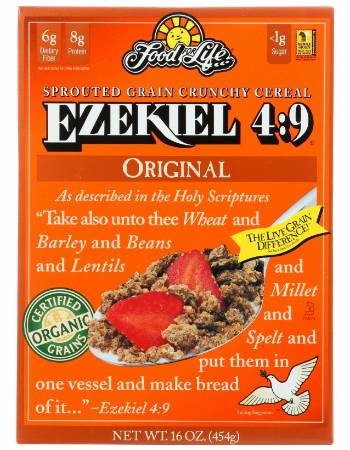 FOOD FOR LIFE EZEKIEL 4:9 SPROUTED WHOLE GRAIN CEREAL 454G