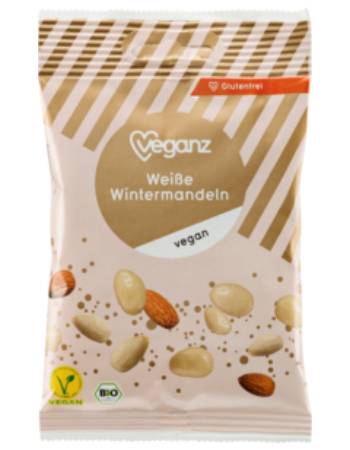 VEGANZ ALMONDS COATED IN WHITE CHOOCLATE 50G