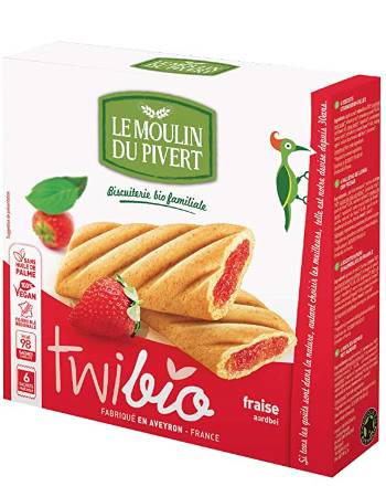 LE MOULIN DU PIVERT TWIBIO 6 BISCUIT BARS FILLED WITH STRAWBERRY