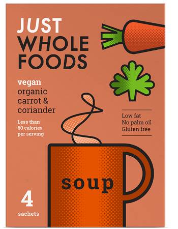JUST WHOLEFOODS CARROT & CORIANDER SOUP (4 X 17G)