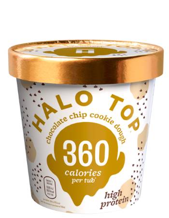 HALO TOP CHOCOLATE CHIP COOKIE DOUGH 264G (360 CALORIES)