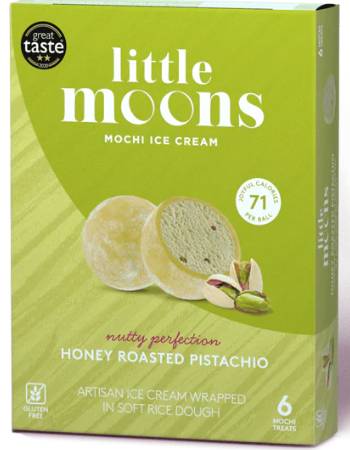 LITTLE MOONS GLUTEN FREE HONEY ROASTED PISTACHIO MOCHI ICE CREAM (6X32G)