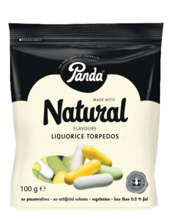 PANDA LICORICE TORPEDOS 100G