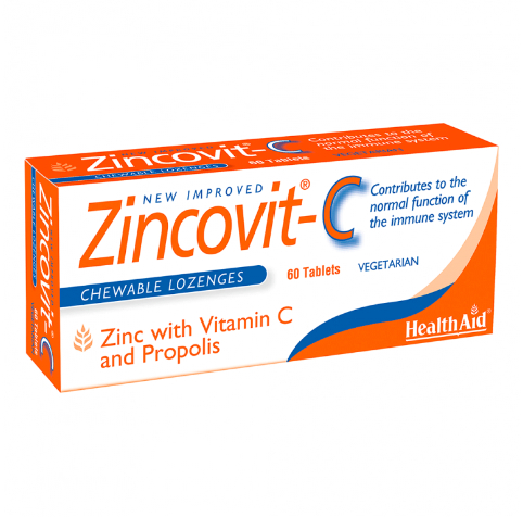 HEALTH AID ZINCOVIT-C 60 CHEWABLE LOZENGES