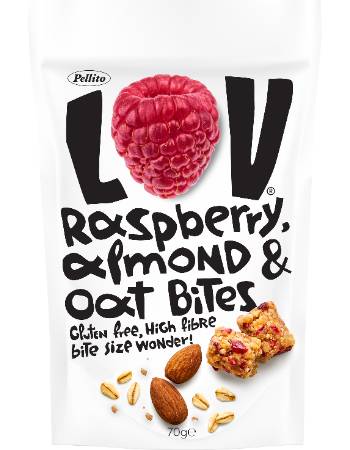 PELLITO LOV OAT BITES 70G | RASPBERRY & ALMOND