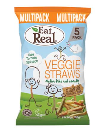 EAT REAL KIDS VEGGIE STRAWS (5 PACK) 100G