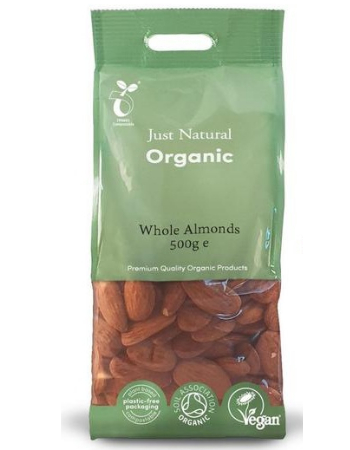 JUST NATURAL  ORGANIC ALMONDS WHOLE 500G