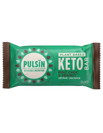 PULSIN CHOCOLATE MINT & PEANUT KETO BAR 50G