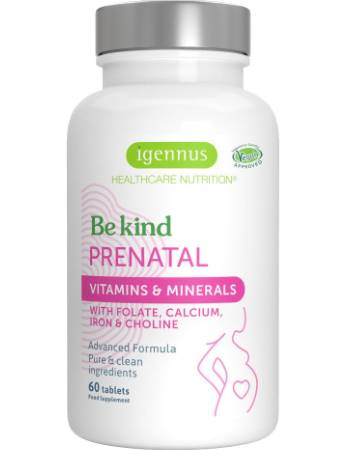 IGENNUS BE KIND PRENATAL VITAMINS & MINERALS 60 TABLETS