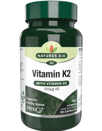 NATURES AID VITAMIN K2 MENA Q7 WITH VITAMIN D3 | 30 CAPSULES