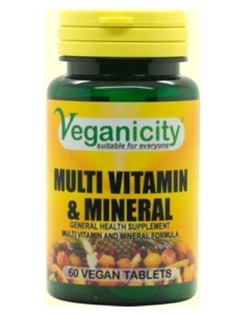 VEGANICITY MULTVITAMIN & MINERALS 60 TABLETS