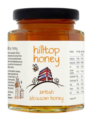 HILLTOP RAW BRITISH BLOSSOM HONEY 340G