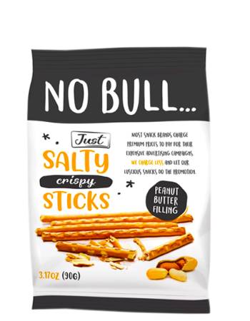 JUST NO BULL PEANUT STICKS 90G