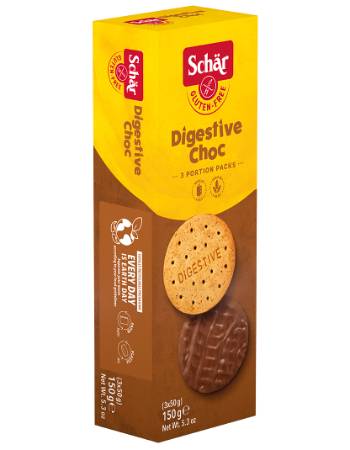 SCHAR DIGESTIVE CHOCOLATE BISCUITS 150G