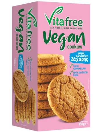 VITAFREE VEGAN NO ADDED SUGAR COOKIES 180G