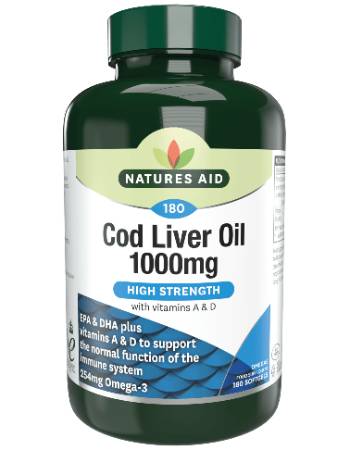 NATURES AID COD LIVER 1000MG | 180 CAPSULES