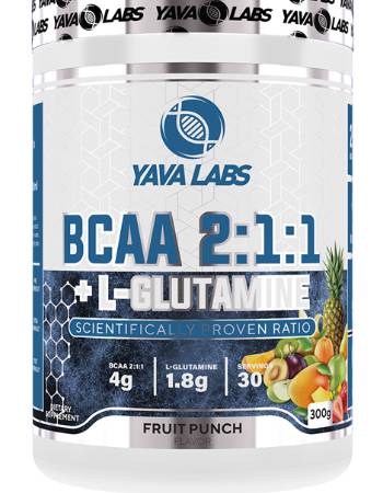 YAVA LABS BCAA 2:1:1 + L-GLUTAMINE | FRUIT PUNCH 300G
