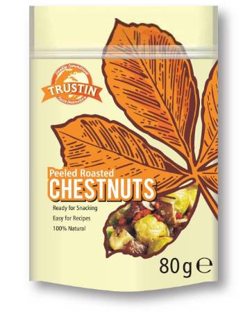 TRUSTIN PEELED ROASTED CHESTNUTS 80G