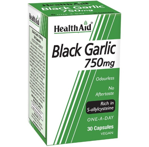HEALTH AID BLACK GARLIC 750MG 30 CAPSULES