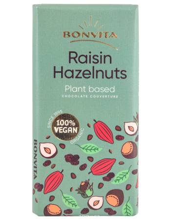 BONVITA RAISINS AND HAZELNUTS CHOCOLATE BAR 100G