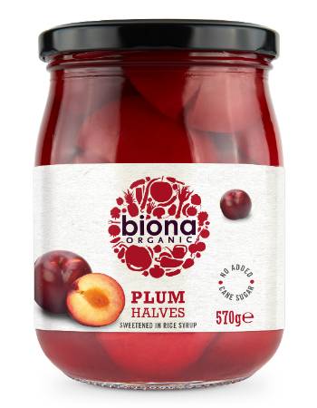 BIONA PLUM HALVES 570G