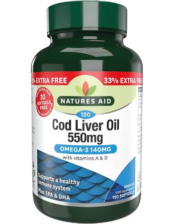 NATURES AID COD LIVER OIL 550MG  (120 SOFTGELS)