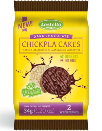 LESTELLO DARK CHOCOLATE CHICPEA CAKES 34G